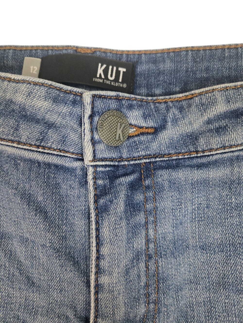 Kut from the Kloth Classic Medium Blue Denim Cutoff Shorts - Picture 7 of 11
